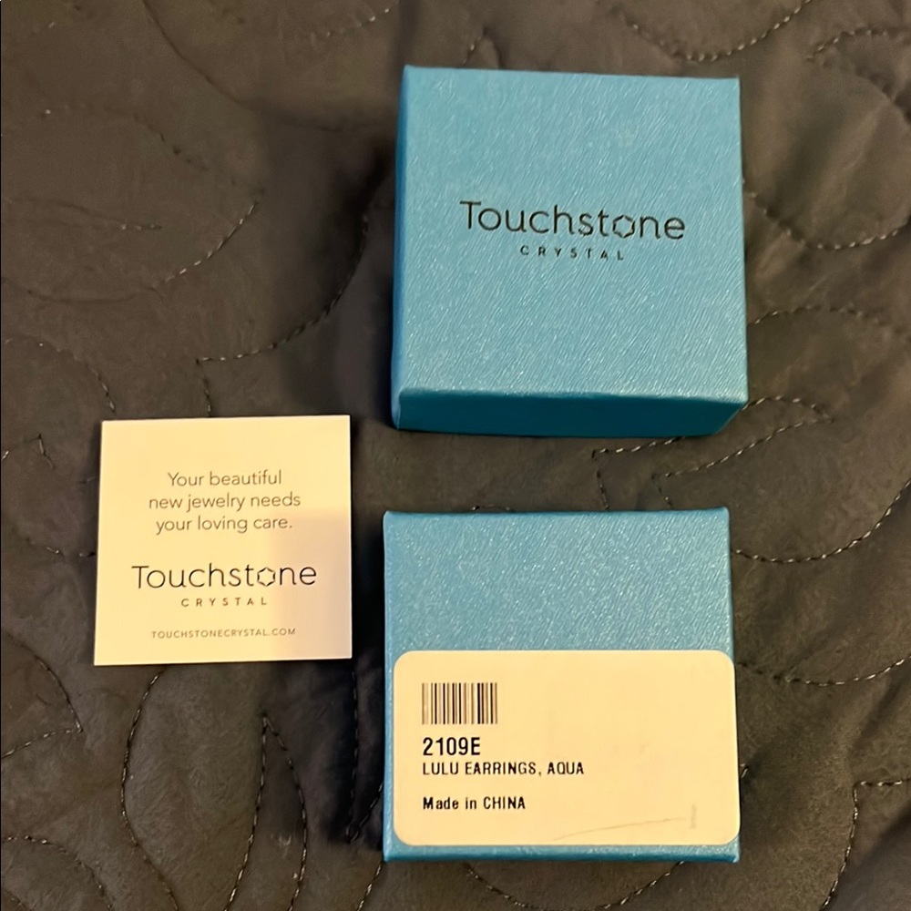 Touchstone Crystal Blue Earrings - Picture 2 of 3